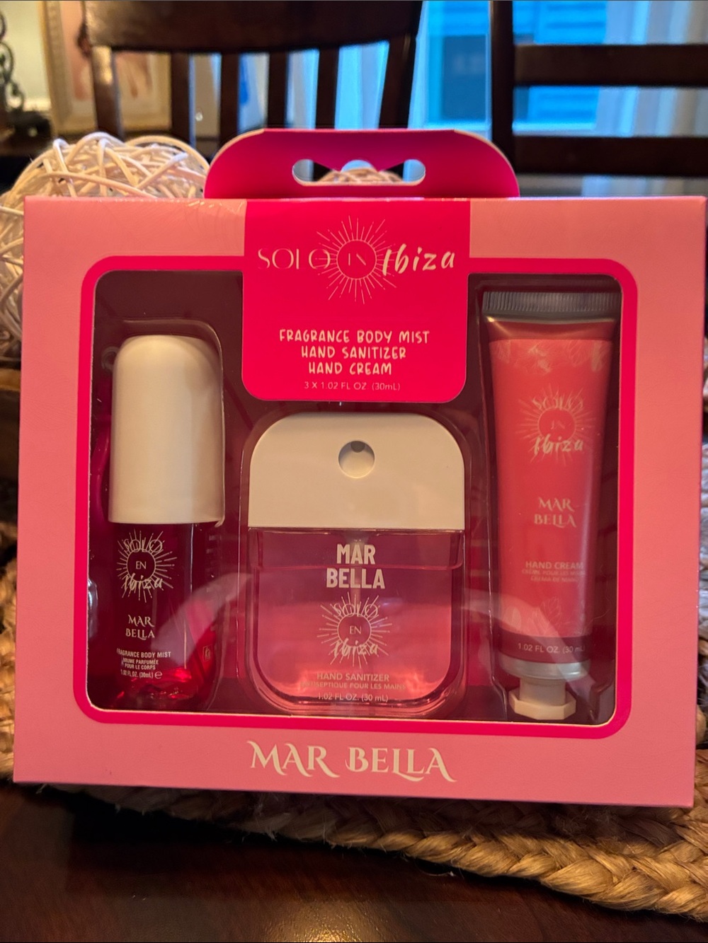 Women's Pink Fragrance Body Mist, Hand Sanitizer & Hand Cream Set
